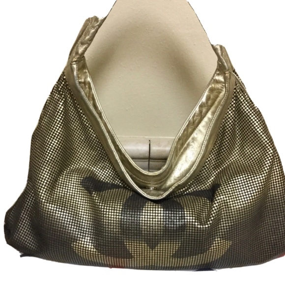 Chanel Ombre Gold Perforated Leather Hollywood CC Hobo Handbag Vintage (Trade) - Picture 12 of 15